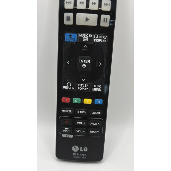 LG Blu-Ray DVD Player Remote Control AKB72975301 Original Replacement Tested - Picture 2 of 4